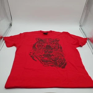 Bulzeye Red Shirt with Beaded Tiger Print - Picture 1 of 7