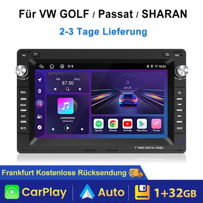 Android14 Autoradio CarPlay GPS Navi SWC WIFI Für VW Polo 9N Golf 4 Passat B5 T5 - Bild 1 von 4
