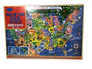Map Of The USA Puzzle 200 Pieces. 19 Inches x 14 Inches - Picture 1 of 2