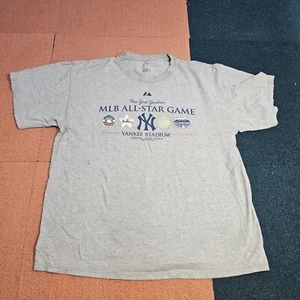 As Is* New York Yankees Stadium 2007 All Star Game Majestic T-Shirt XL Gray U3a - Picture 1 of 13