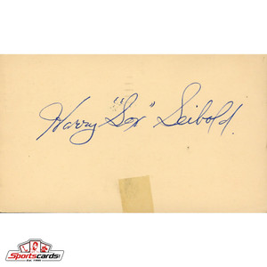 Harry Socks Seibold (d.65) Signed Auto 3x5 Index GPC Card Athletics 1915 Debut