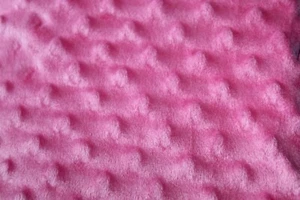 MINKY DIMPLE DOTS SNUGGLE FABRIC MEDIUM PINK SOFT 62 by 27 - Picture 1 of 5