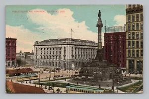 Postkarte Public Square Soldaten & Matrosen Denkmal Cleveland Ohio um 1913 - Bild 1 von 2