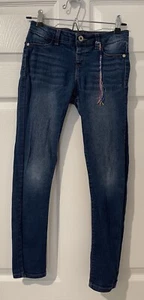DKNY Girls Medium Wash Skinny Jeans Friendship bracelet Size 14 (25x24) EUC - Picture 1 of 7