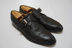 Zapatos de vestir Gravati hechos a mano en Italia de cuero negro con tiras de monje para hombre talla 15M - Imagen 1 de 9