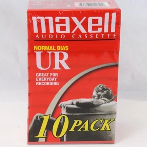 Maxell Ur-90 Normal Bias Audio Cassette 90min Pack of 10 90 Minute Tapes New - Picture 1 of 5