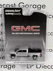 GREENLIGHT 2022 GMC Sierra 3500 Dually Truck Silver 1:64 Diecast Karson Exclusiv - Picture 1 of 3