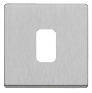 MK K24331 SCR Grid Plus 1 Module Modular Front Plate with Mounting Frame Chrome - Picture 1 of 1