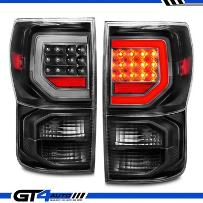2007-2013 Toyota Tundra SR5 LED Light Tube Black Replacement Tail Lights Pair - Image 1 of 4