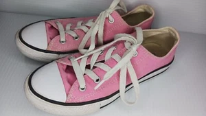 Converse All Star Mädchen Größe 1 Jugend Rosa Low Top Sneaker Schuh - Bild 1 von 9