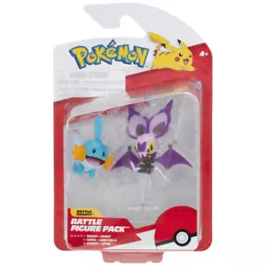 Modellino Jazwares Nintendo Pokemon Battle Action Pack NOIBAT & MUDKIP 2" NUOVO 2025 - Foto 1 di 2