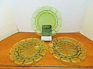 3 Provinz Daumenabdruck grün Imperial Glas Vintage 8" Teller  - Bild 1 von 2