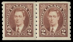 CANADA 239 - King George VI "Mufti" Coil Pair (pa44634) NH - Picture 1 of 1