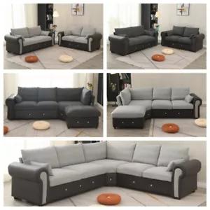 Luxury Sofa Corner Suite 3 Seater 2 Seater Armchair Sofa Set Fabric Sofa - Picture 1 of 124