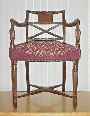 Early 19th Century Antique English Colonial Carved Chair English Regency Chair Cover