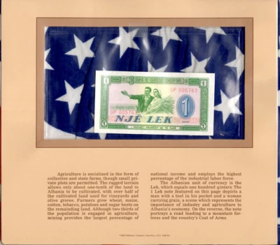 Most Treasured Banknotes Albania P-40 1976 1 Lek UNC Low GP 005763 - Image 1 of 2