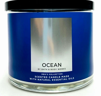 Vela Bath Body Works OCEAN 3 mechas 14,5 oz colonia perfumada para hombre nueva Foto 1 de 2