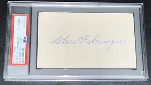 Charlie Gehringer Autographed Signed 3x5 Index Card Tigers HOF PSA - Picture 1 of 2