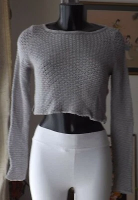 Women wear Sarah Pacini ,Cotton & Nylon light grey jumper one size SP 6578 BNWT  — 第 1/4 张图片