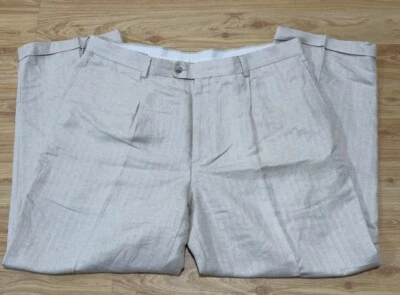 PANTALONES CHINOS INFORMALES CUBAVERA PARA HOMBRE LIGEROS MEZCLA LINO/RAYÓN TALLA 40/30 USADOS EN EXCELENTE CONDICIÓN Foto 1 de 4