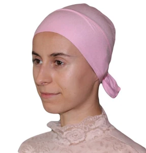 Gorra turca islámica para mujer musulmana Firdevs de lujo camiseta gorro pañuelo rosa - Imagen 1 de 3