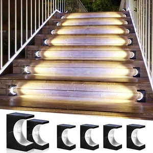 Solar Step Lights 6 Pack, Stair Lights Outdoor Waterproof IP65, LED Step Lights - Picture 1 of 12