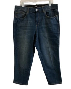 Earl Jean Womens Jeans Sexy Shaper Sz 18W Cropped Straight Blue Stretch - Picture 1 of 10