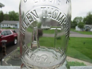 TREP Milk Bottle Allen Thompson Dairy A T Farm Perry NY WYOMING COUNTY - Picture 1 of 2