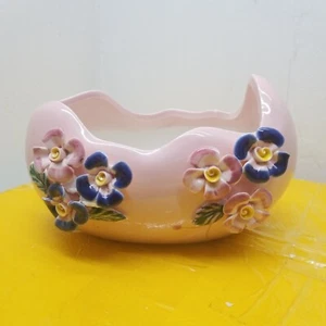 Pink Flower Ceramic Flower Planting Pot Succulent Planter Garden - Picture 1 of 11