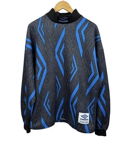 Vintage Umbro 90er Torwartset schwarz #1 blau Langarm Trikot Gr. L RAR - Bild 1 von 9
