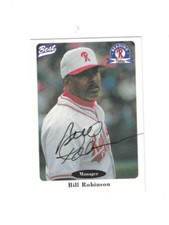 Autographed Signed BILL ROBINSON 1996 Best Reading Phillies Card  -with/COA
