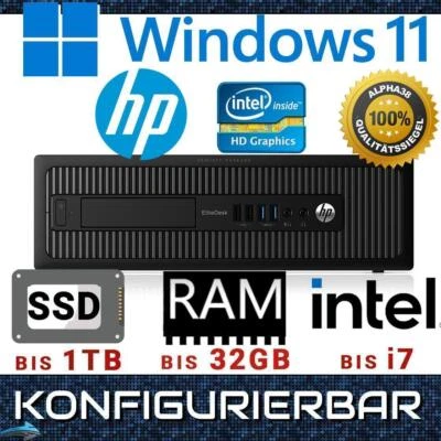 HP EliteDesk 600 G1 SFF Kompakt Windows 11 Pro Computer bis Intel Xeon 32 GB RAM - Bild 1 von 2