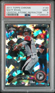 2011 Topps Chrome #140 Matt Ryan Crystal Atomic Refractor PSA 9 44/139 Falcons - Foto 1 di 2