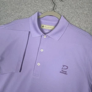 Trump Doonbeg x Donald Ross Polo Shirt M Lavender Short Sleeve Performance Golf - Picture 1 of 9