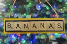 Savannah Bananas Christmas Ornament Scrabble Tiles Handmade Georgia Baseball
