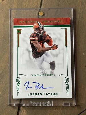 2016 Panini National Treasures #157 Jordan Payton Emerald #/5 ROOKIE AUTO - Image 1 of 2