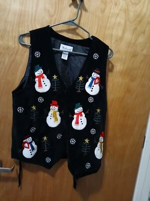 女式 WESTBOUND 雪人背心,尺寸小号纽扣 — 第 1/4 张图片
