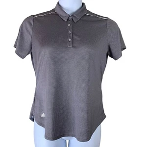 Camisa de golf Adidas talla grande gris blanca a lunares manga corta cuello con botones - Imagen 1 de 4