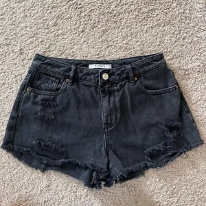 PacSun High Rise Festival Shorts Size 25 Black Distressed 100% Cotton - Picture 1 of 4