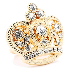 Anillo elástico corona gruesa grande lavencioso para mujer anillos llamativos aptos para talla - Imagen 1 de 8