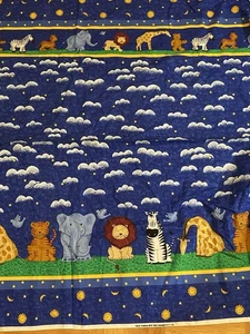 1999 Fabric Traditions Blue CELESTIAL ANIMALS Cotton Fabric 46” x 3.6 Yards - Picture 1 of 10