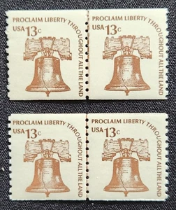 US Scott 1618 - Liberty Bell - MNH - 1975 Issue - 2 Sets of Coil Line Pairs - Picture 1 of 1