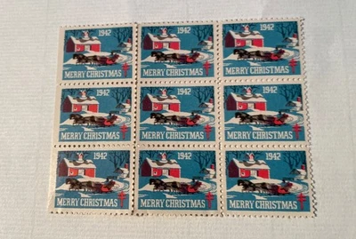 1942. Рождественская печать США БЛОК 9, как новая - Изображение 1 из 2
