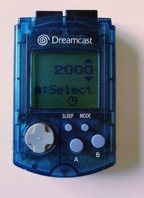SEGA DREAMCAST VMU BLUE MEMORY CARD New Batteries Works Great