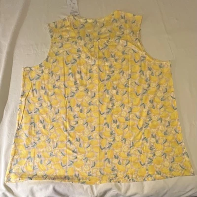 Camiseta sin mangas 2X (20W 22W) Lands' End limón guinga cuello en V recortada Foto 1 de 4