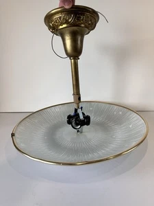 Lámpara de techo MCM de colección - 17 1/2" con borde dorado redondo estrella pantalla de explosión - Imagen 1 de 10