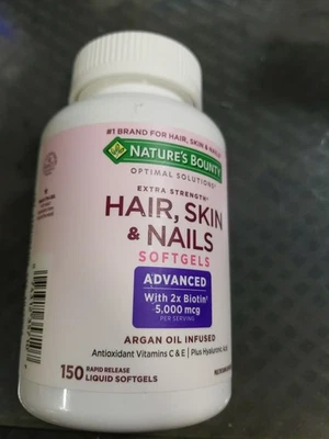 Nature's Bounty Optimal Solutions cabelo pele e unhas 150 ct validade 10/2026 #L19 - Imagem 1 de 3