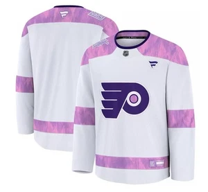 Philadelphia Flyers Hockey Fights Cancer Purple Fanatics Authentic Jersey Mens M - Picture 1 of 5