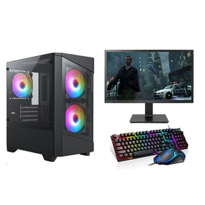 Gaming PC 22" Bundle Core i5 256GB SSD 500HDD 16GB NVidia GT730 2GB Windows 10 - Picture 1 of 12