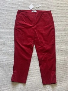 RSVP By Talbots Womens Red Velvet Leg Ruffle Pants W Pockets Sz 12 P 12P Holiday - Picture 1 of 9
